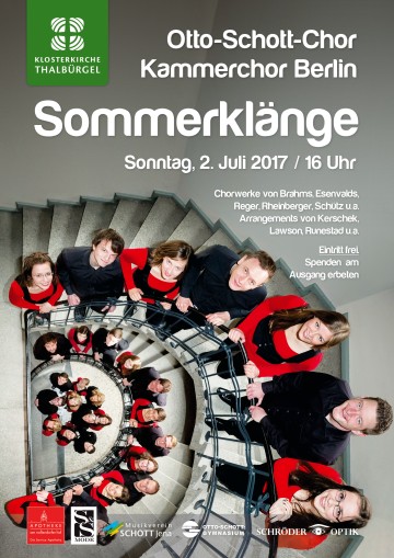 Gemeinschaftskonzert am 02.07.2017 um 16 Uhr in der Klosterkirche Thalbürgel