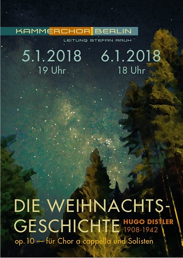 Konzert Weihnachtsgeschichte Distler am 06.01.2018 um 18 Uhr in der Johanneskirche Schlachtensee, Berlin